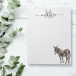 Donkey Farm Watercolor Monogram Name Notepad<br><div class="desc">This design may be personalized in the area provided by changing the photo and/or text. Or it can be customized by clicking Personalize this Template and then choosing the click to customize further option and delete or change the color of the background, add text, change the text color or style,...</div>