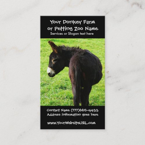 Donkey Farmer or Ranch Business Card Template