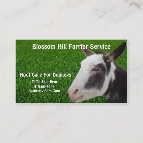 Donkey  Farrier Business Card