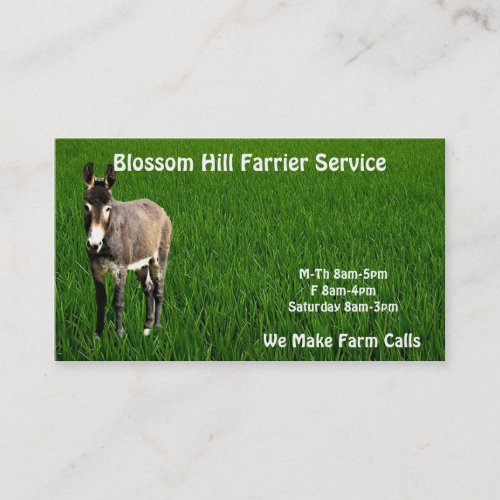 Donkey  Farrier Business Card