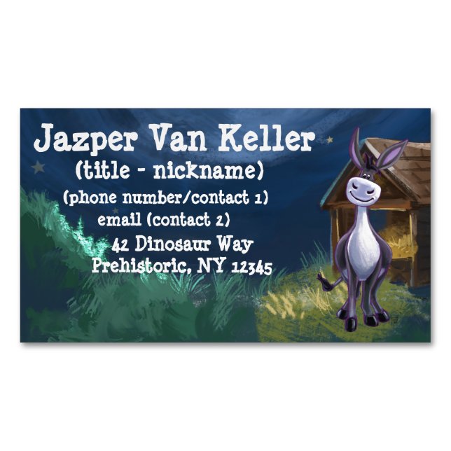 Donkey Gifts & Accessories Magnetic Business Card (Front)