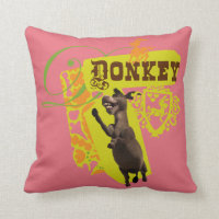 Donkey Graphic Throw Pillow