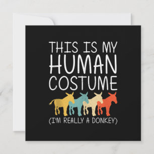Donkey Halloween Human Costume Funny Donkey Item Holiday Card