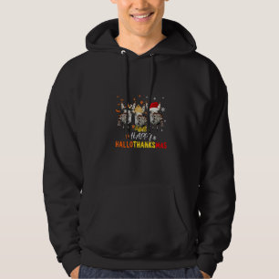 Donkey Happy HalloThanksMas Halloween Thanksgiving Hoodie
