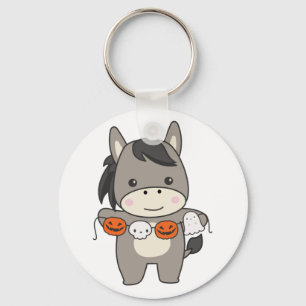 Donkey Happy Halloween Pumpkin Bat Costume Keychai Keychain