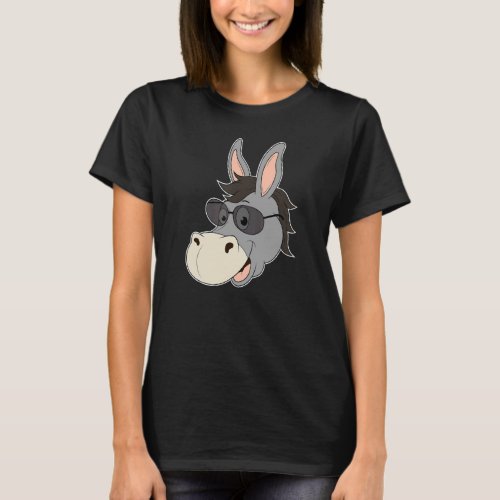 Donkey Head Sunglasses Mule Heart Zoo Animal Farme T_Shirt