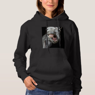 Donkey Horse Face Showing Off Cute and  Face Anima Hoodie