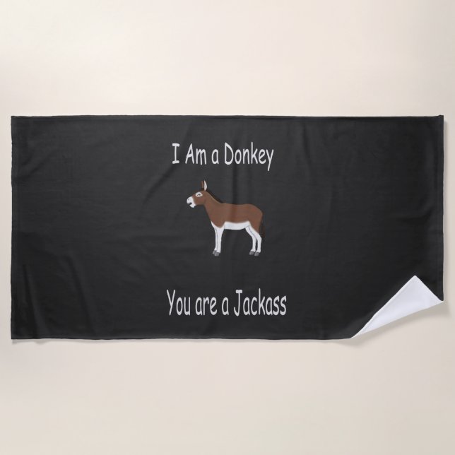 Donkey Humor Beach Towel (Front)