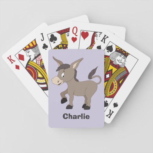 Donkey illustration custom name playing cards