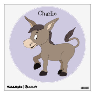 Donkey illustration custom name wall decal