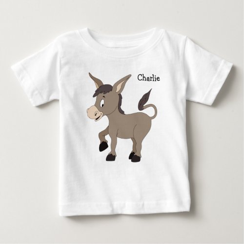 Donkey Illustrations custom name clothing Baby T_Shirt