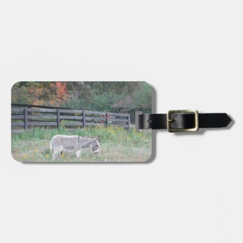Donkey in a Fall Autumn Field Luggage Tag
