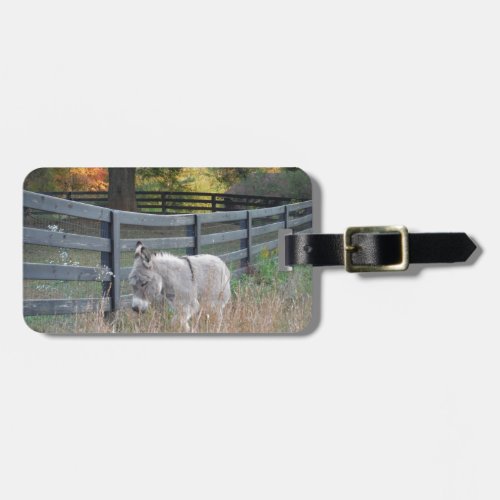 Donkey in an Autumn Field Luggage Tag