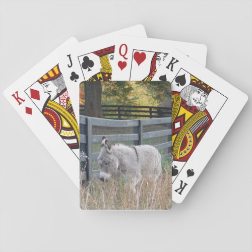 Donkey in an Autumn Field Poker Cards