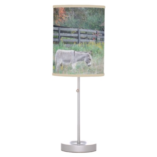 Donkey in an Autumn field Table Lamp