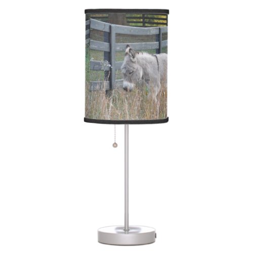 Donkey in an Autumn field Table Lamp
