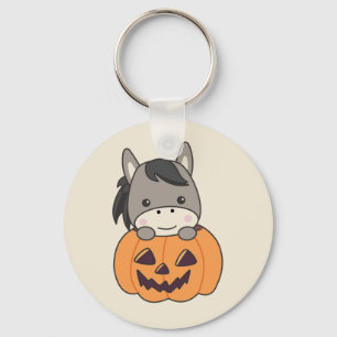 Donkey In Pumpkin Sweet Donkey Happy Halloween Key Keychain
