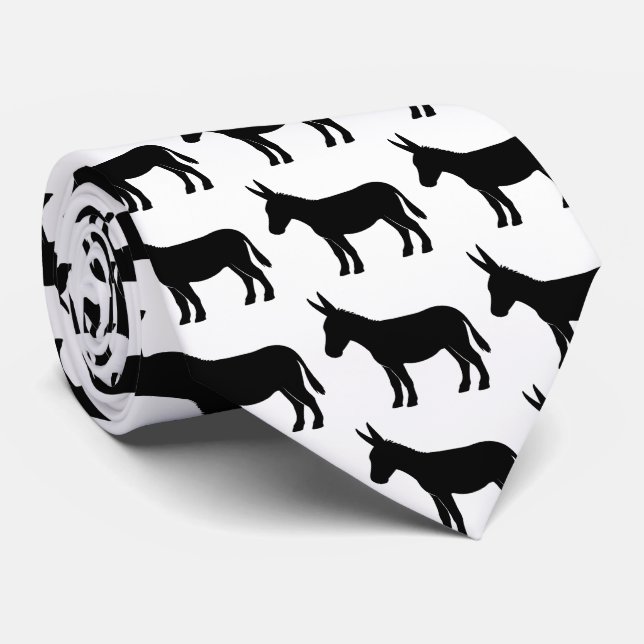 Donkey in Silhouette Neck Tie (Rolled)