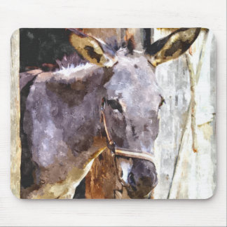 Donkey in watercolor mouse pad