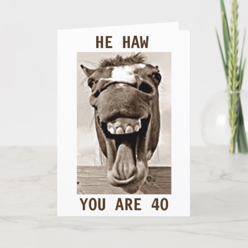 DONKEY IS AMUSED THAT YOU ARE 40 CARD
