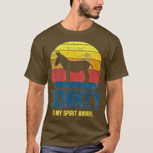 Donkey Is My Spirit Animal Vintage Donkey Farmer  T_Shirt