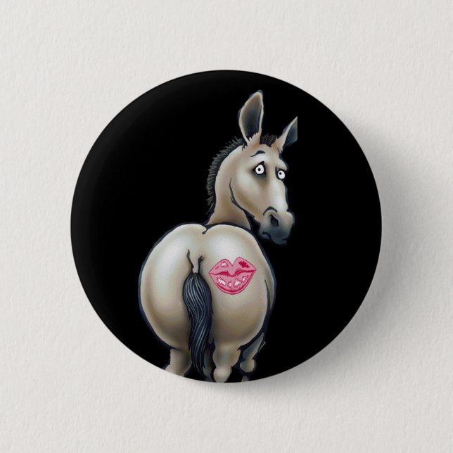Donkey & Lips by request Pinback Button (Front)