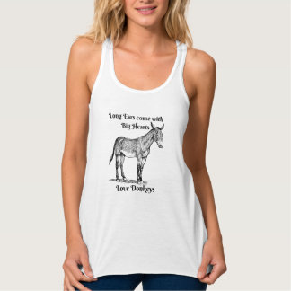 Donkey Long Ears Shirt! Love Donkeys! Tank Top