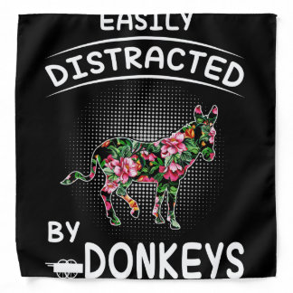 Donkey Lover Gift| Easily Distracted By Donkeys Bandana