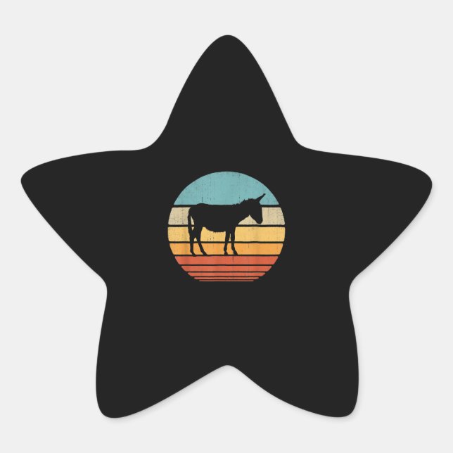 Donkey Lover Gift | Farmhouse Gift Ideas Star Sticker (Front)