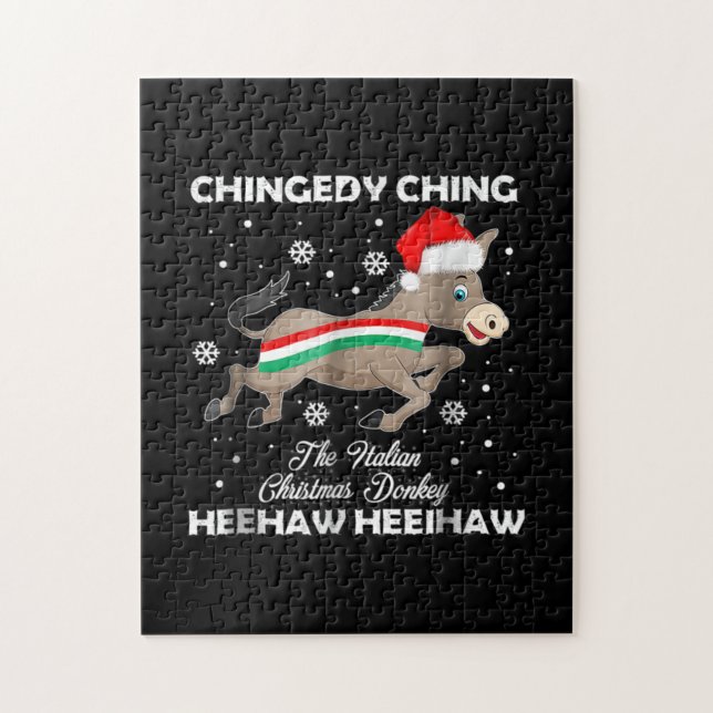 Donkey Lover Gift| Happy Donkey Merry Christmas Jigsaw Puzzle (Vertical)
