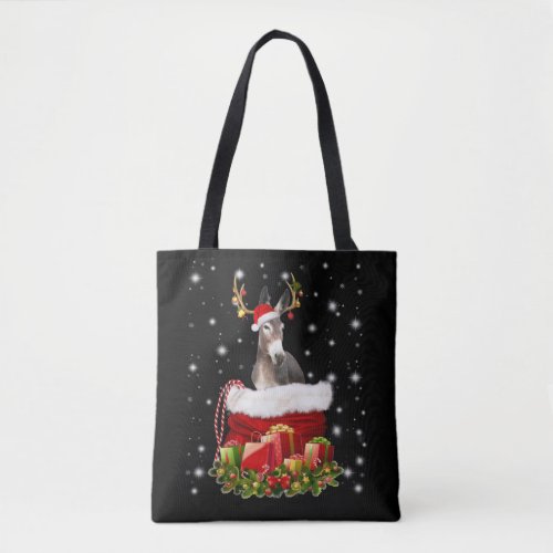 Donkey Lover Gift Happy Donkey Merry Christmas Tote Bag