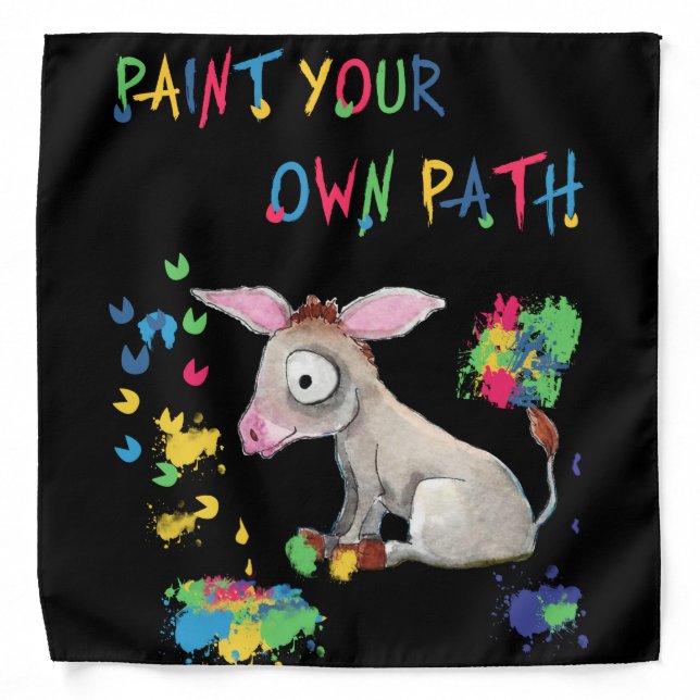 Donkey Lover Gift| Paint Your Own Path Bandana (Front)