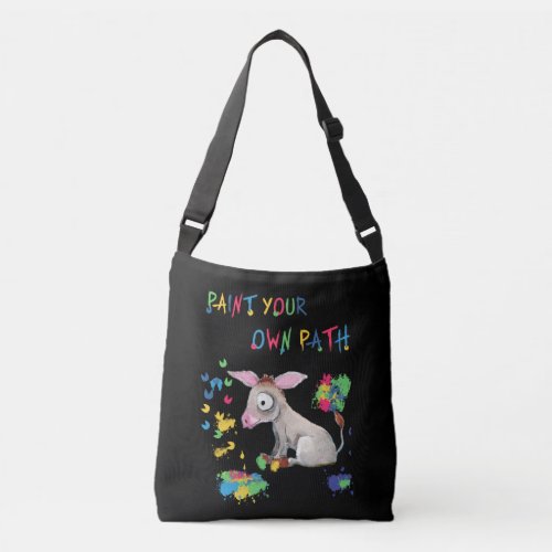 Donkey Lover Gift Paint Your Own Path Crossbody Bag