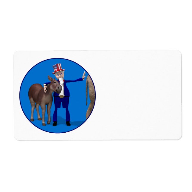 Donkey Lover Uncle Sam Label (Front)