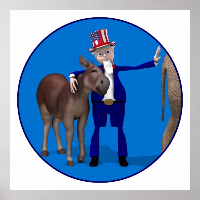 Donkey Lover Uncle Sam Poster (Front)