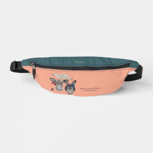 Donkey Lovers Friendship Quote Green Orange Fanny Pack