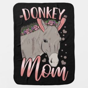 Donkey Mom   Gift For Owner Donkey Mom Baby Blanket