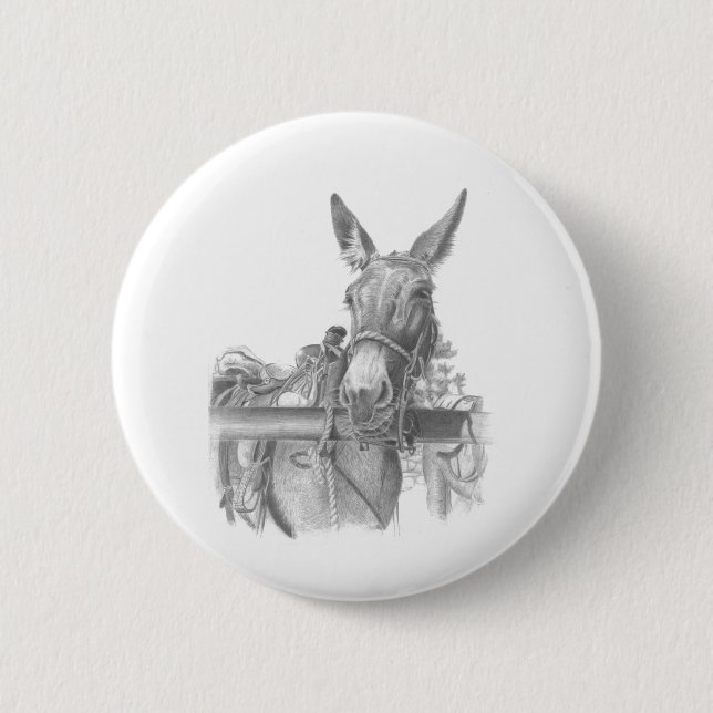donkey mules pinback button (Front)