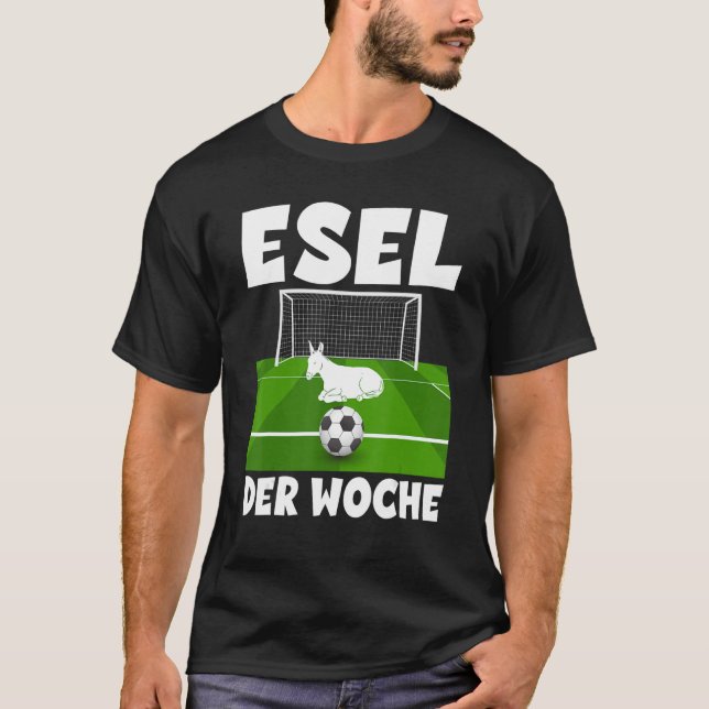 Donkey of the Week Goalkeeper Player and Football  T-Shirt (Front)