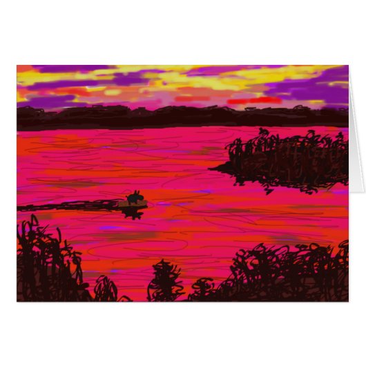 donkey on raft on Mississippi river Cards (Front Horizontal)
