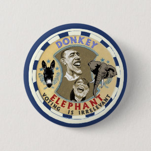Donkey or Elephant Pinback Button