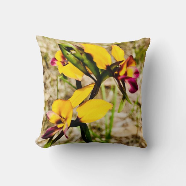Donkey Orchids Throw Pillow (Front)
