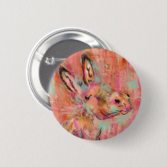 donkey painting button (Front & Back)