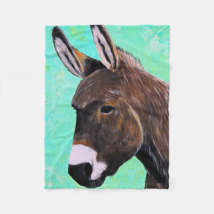 Donkey Painting Fleece Blanket Zazzle