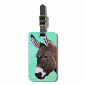 Donkey Painting Luggage Tag