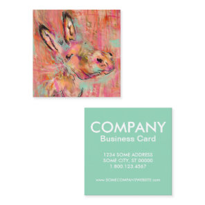 donkey painting square business card