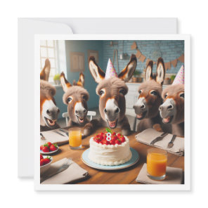 Donkey party animals, donkey birthday invitation