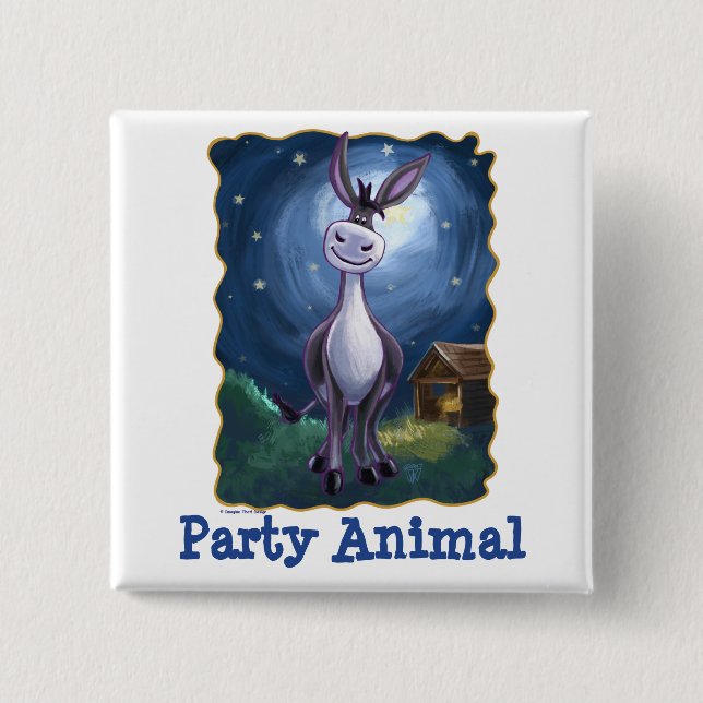 Donkey Party Center Button (Front)