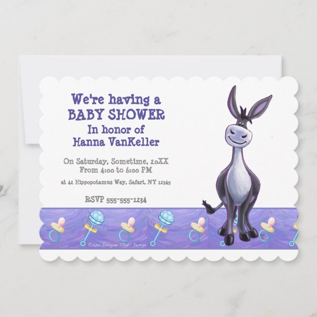 Donkey Party Center Invitation (Front)