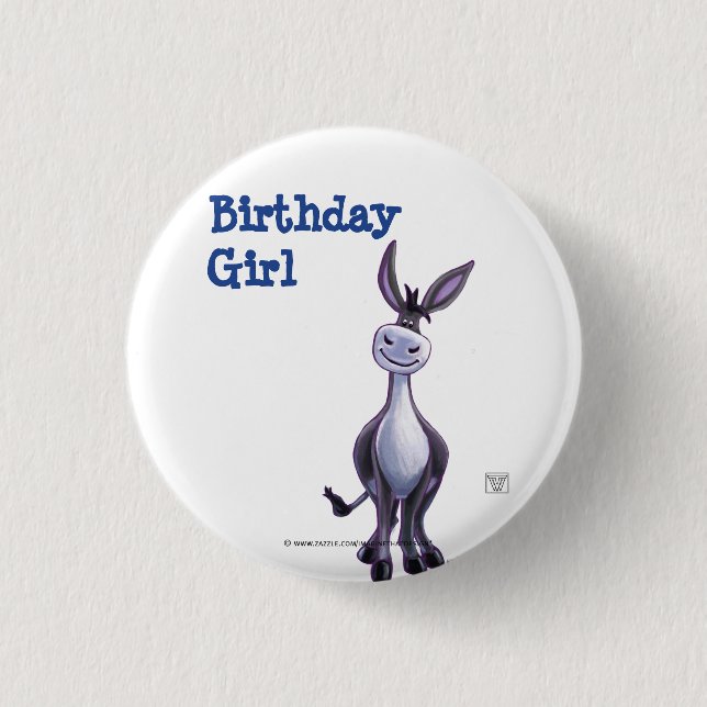 Donkey Party Center Pinback Button (Front)